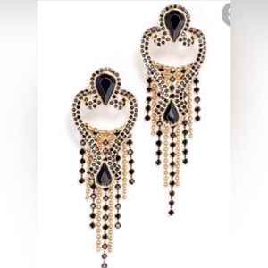Black and gold tone Chandelier earrings